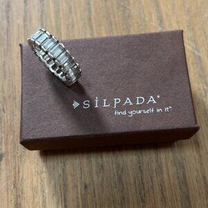 Silpada 925 Sterling Silver Baguette Cubic Zirconia Band CZ Size 8   R293